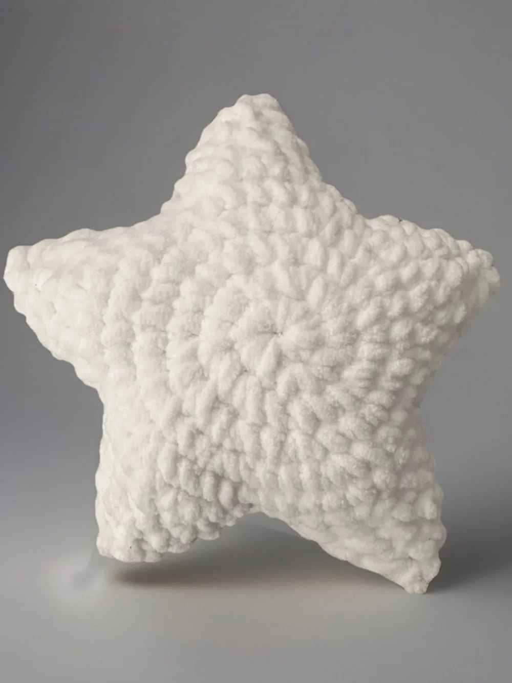 Crocheted Plush Star Accent Pillow Set - Pink, White & Beige